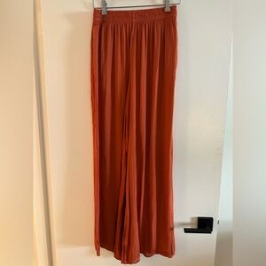 Zara Wide Leg Pants in Rust Orange